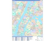 New York Wall Map Color Cast Style 2022